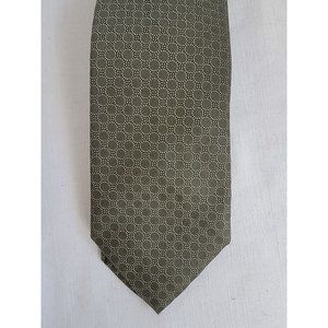 Brioni Men's 100% Silk Green Geometric Circle Tie Italy